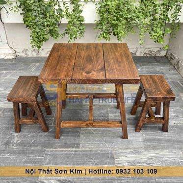 Bàn Ăn Băng Chữ A Gỗ Thông BGC276