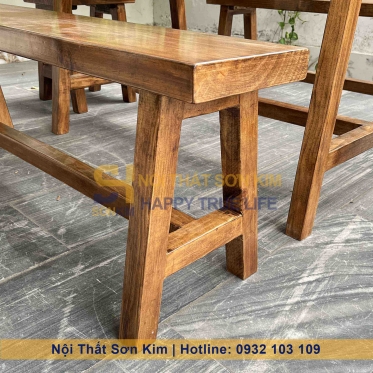 Bàn Ăn Băng Chữ A Gỗ Thông BGC276