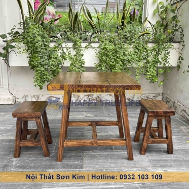 Bàn Ăn Băng Chữ A Gỗ Thông BGC276