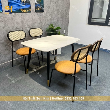 Bàn ăn chân côn kết hợp ghế Henry BGD56