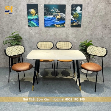 Bàn ăn chân côn kết hợp ghế Henry BGD56