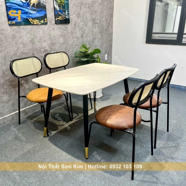Bàn ăn chân côn kết hợp ghế Henry BGD56