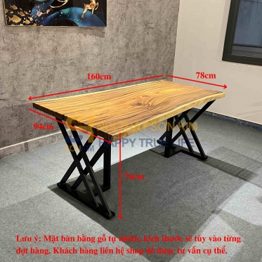 Bàn Ăn Gỗ Me Tây Nguyên Tấm BC70