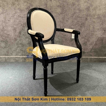 Bàn Ăn Louis Và Ghế Louis Sơn Đen BGA44