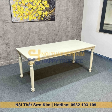 Bàn Ăn Louis Và Ghế Louis Sơn Trắng BGA54