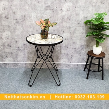 Bàn cafe mặt đá BC52 mẫu bàn cafe đẹp phong cách