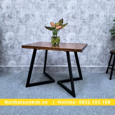 Bàn cafe gỗ BC57 bàn quán cafe đẹp chân sắt phong cách