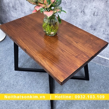 Bàn cafe gỗ BC57 bàn quán cafe đẹp chân sắt phong cách