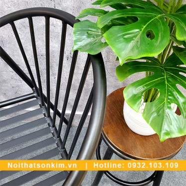 Bàn ghế cafe chân sắt BGC135 bộ bàn ghế cafe đẹp đơn giản