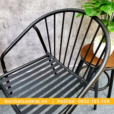 Bàn ghế cafe chân sắt BGC135 bộ bàn ghế cafe đẹp đơn giản