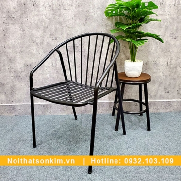 Bàn ghế cafe chân sắt BGC135 bộ bàn ghế cafe đẹp đơn giản