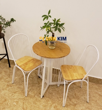 Bàn Ghế Cafe Chân Sắt BGC87