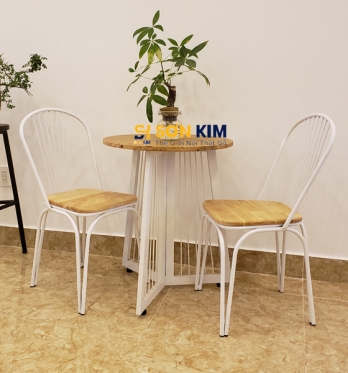 Bàn Ghế Cafe Chân Sắt BGC87