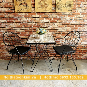 Bàn Ghế Cafe Bằng Sắt BGC122