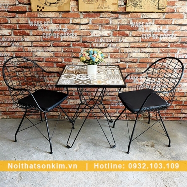 Bàn Ghế Cafe Bằng Sắt BGC122