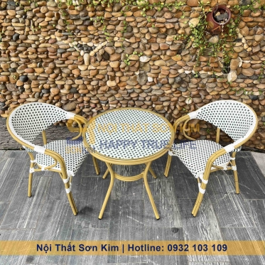 Bộ Bàn Ghế Café Nhôm Đúc Ngoài Trời BGC260