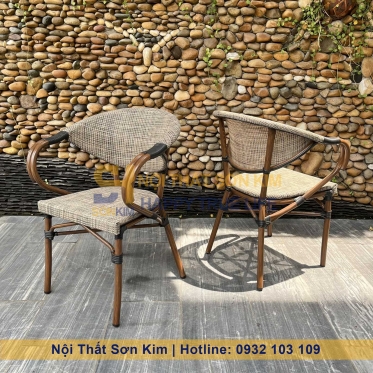Bộ Bàn Ghế Café Nhôm Đúc Ngoài Trời BGC260