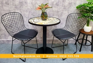 Bàn ghế cafe bằng sắt BGC136 bàn ghế cafe độc lạ