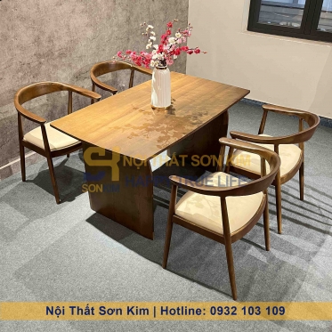 Bàn Rustic Chân Trơn Ghế Kenedy BGC281