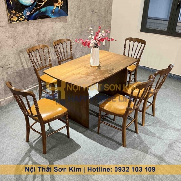 Bàn Rustic Chân Trơn Ghế Napoleon BGC282