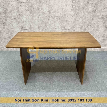 Bàn Rustic Chân Trơn Gỗ Nâu BC75