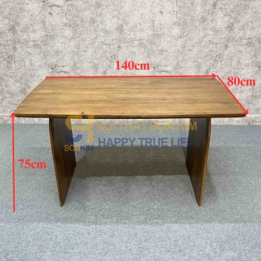 Bàn Rustic Chân Trơn Gỗ Nâu BC75