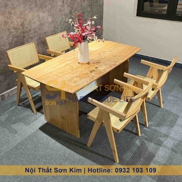 Bàn Rustic Chân Trơn - Ghế Vleg BGC268