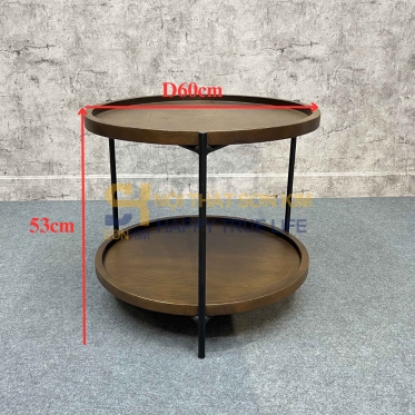 Bàn Sofa 2 Tầng Chân Sắt BC80