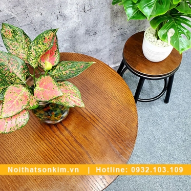Bàn tròn cafe BC54 mẫu bàn cafe gỗ đẹp