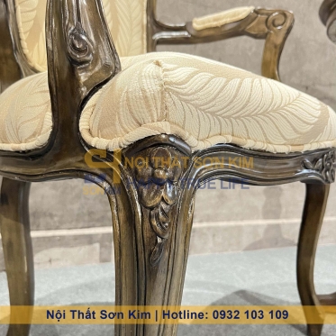 Bộ Bàn Ghế Louis Hoa Mai có tay BGC254