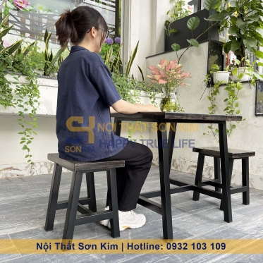 Bộ Bàn Ăn Băng Chữ A Màu Sơn SK05 BGA38