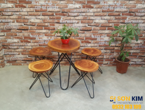 Bộ Bàn Ghế Cafe Gỗ BGC62