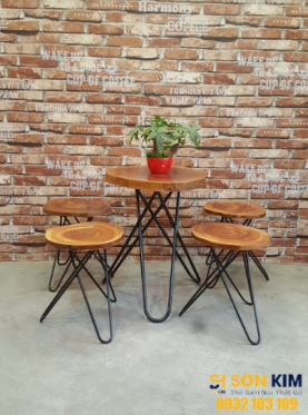 Bộ Bàn Ghế Cafe Gỗ BGC62