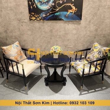 Bộ Bàn Ghế Cafe Caracole Beauty Indochine Gỗ Đen BGC221 Bộ Bàn Ghế Cafe Caracole Beauty Indochine Gỗ Đen BGC221