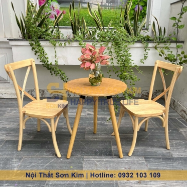 Bộ Bàn Ghế Café Gỗ Bistro Mới BGC225