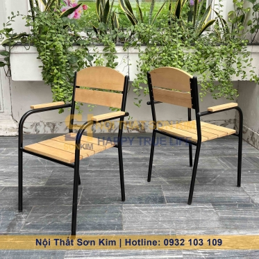 Bộ Bàn Ghế Café Ngoài Trời Gỗ Thông BGC264