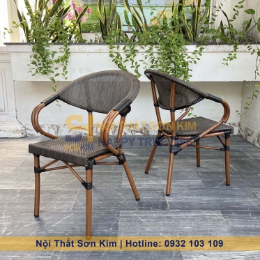 Bộ bàn ghế cafe nhôm đúc ngoài trời BGC236