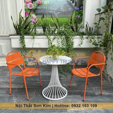 Bộ Bàn Ghế Sắt Ngoài Trời Mới BGC228