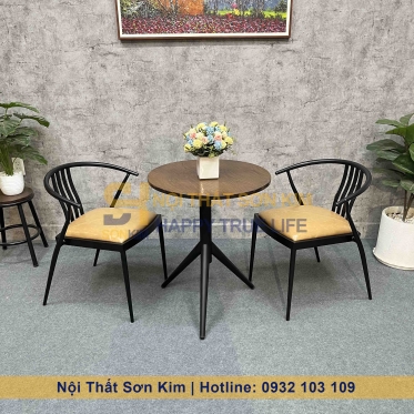 Bộ Bàn Ghế Wishbone Sắt Café Mới BGC293