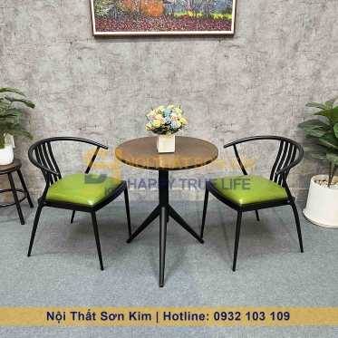 Bộ Bàn Ghế Wishbone Sắt Café Mới BGC293