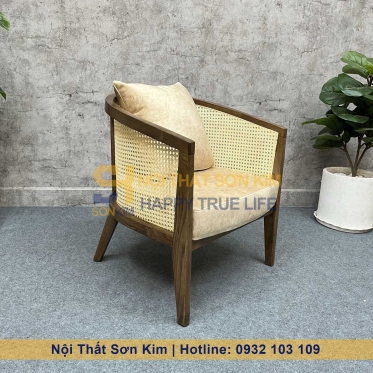 Bộ Ghế Cafe Harvey Gỗ Nâu Và Bàn Sofa Café BGC218