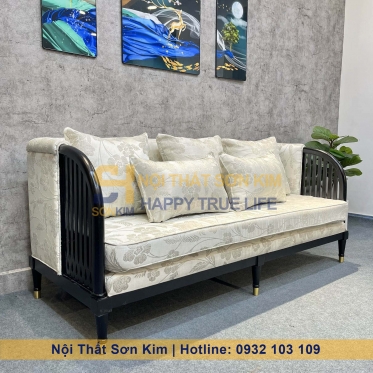 Bộ Sofa INDO và bàn Sofa chân tiện gỗ đen BGC250