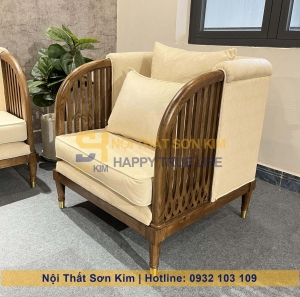 Bộ Sofa INDO và bàn Sofa chân tiện gỗ nâu BGC248