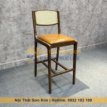 Ghế Bar Gỗ Lưng Mây GC166