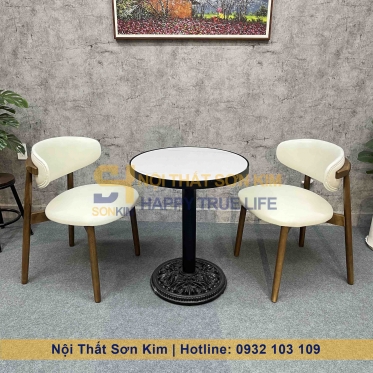 Ghế Oleandro kết hợp với bàn café mặt đá ceramic BGC291