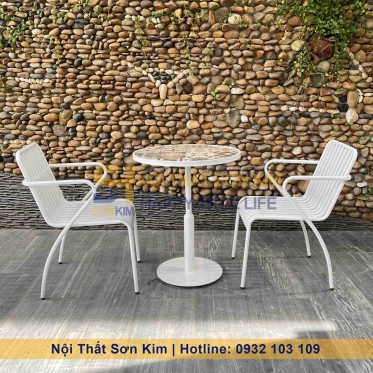 Ghế Sắt Thứ 7 với Bàn Café Ngoài Trời BGC274