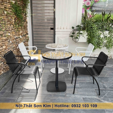 Ghế Sắt Thứ 7 với Bàn Café Ngoài Trời BGC274