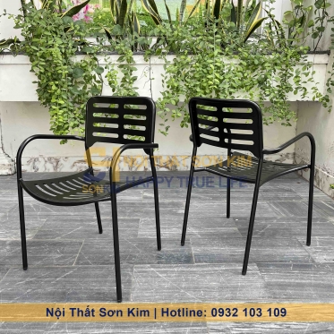 Ghế Sắt Xương Cá và Bàn Café Ngoài Trời BGC265