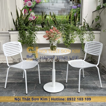 Ghế Tôn xẽ rãnh kết hợp với bàn café ngoài trời BGC246