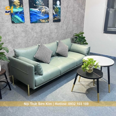 Sofa Gia Đình Bọc Da Chống Cháy Hiện Đại Mới BGC224